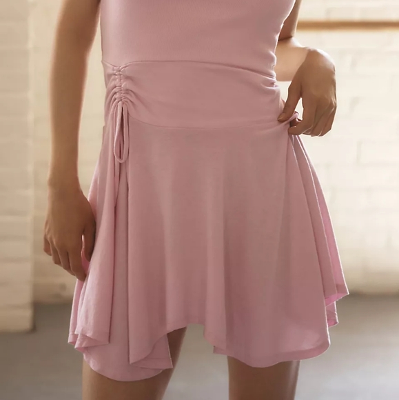 NWT Anthropologie Ballet Pink Ruched Tank Dress - Picture 3 of 4